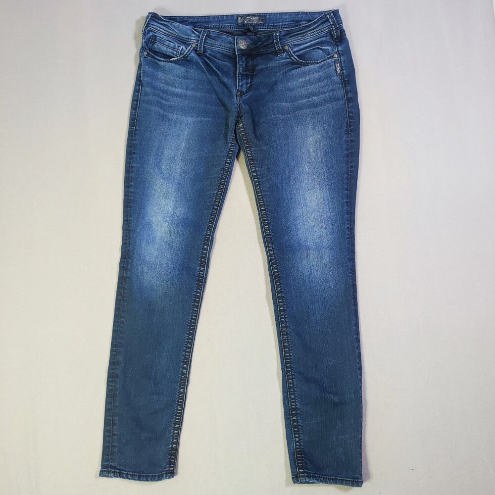 Silver Jeans Aiko Mid Skinny women's size W32/L31 medium washed denim blue